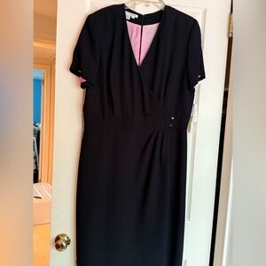 Maggy London Black Dress with Pink Accents